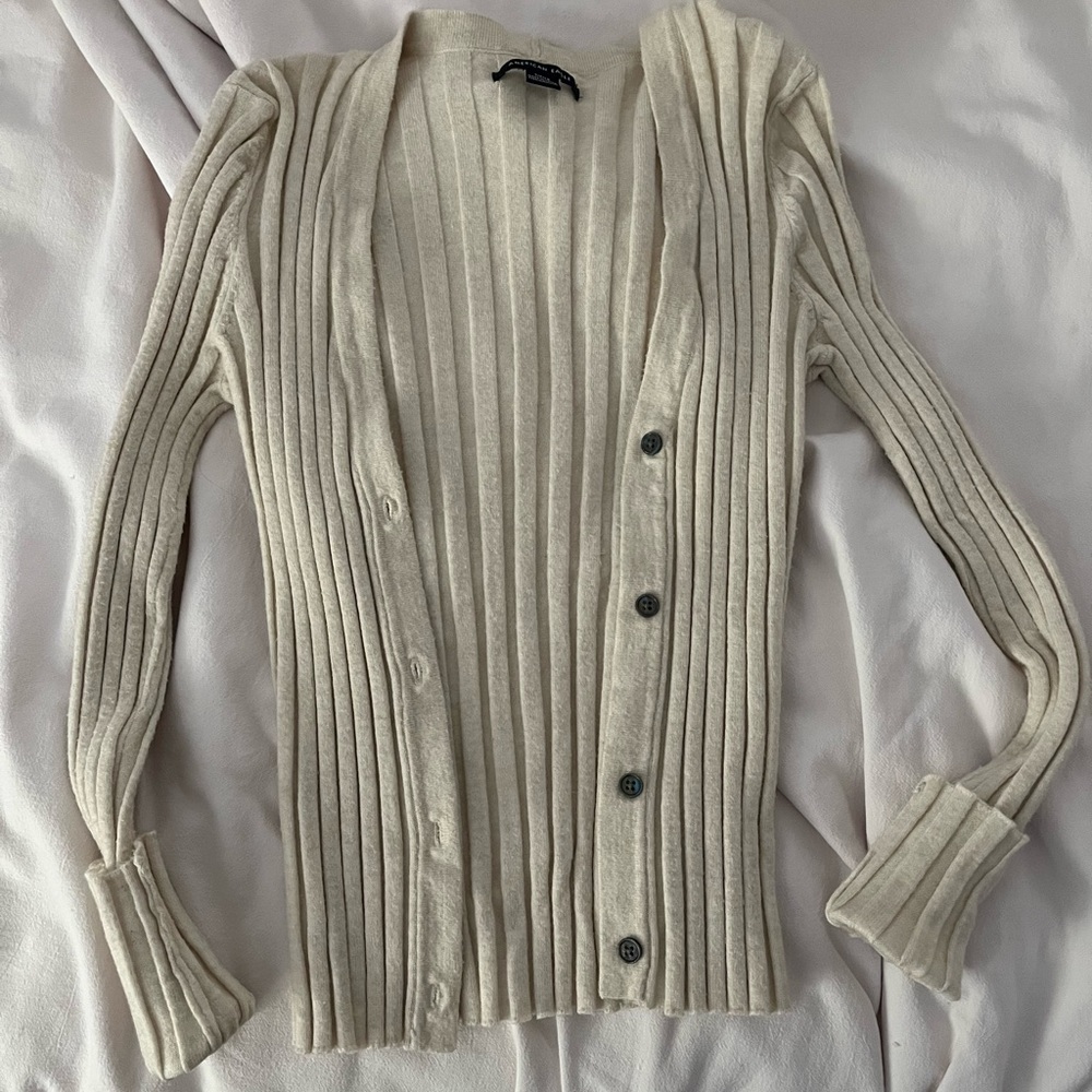 american eagle button up sweater